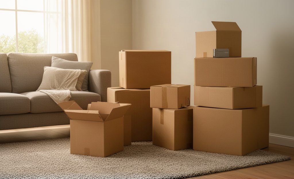 boxes in a room