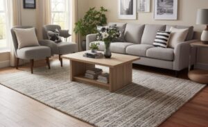 living room with a rug