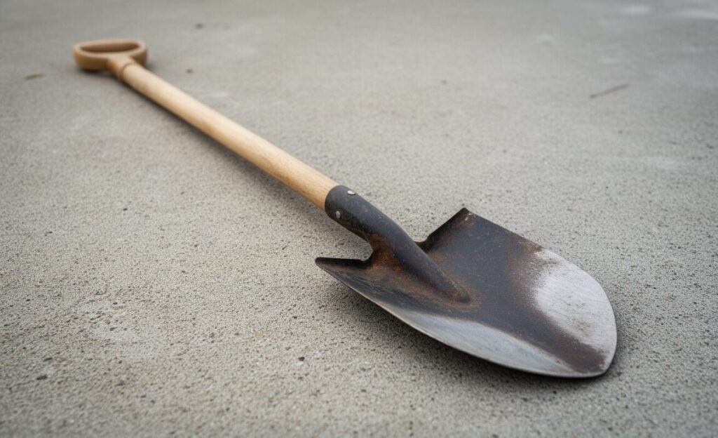 shovel on a concrete