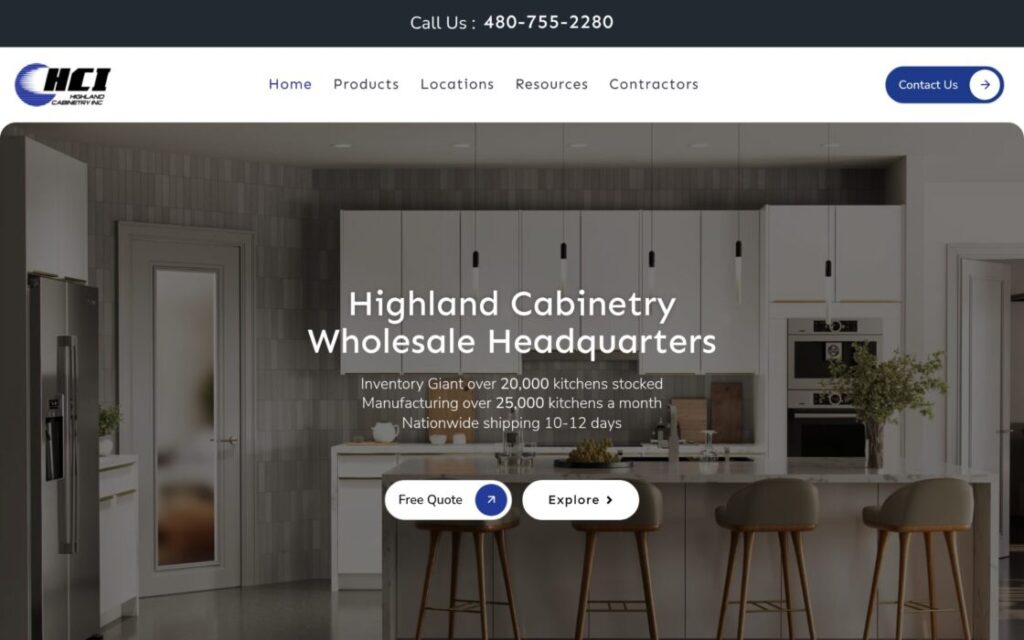 Highland Cabinetry website
