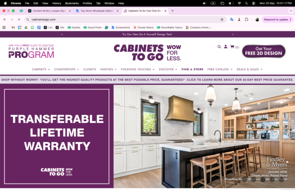 Cabinets To Go website