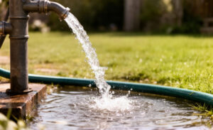 water pumping from a hose
