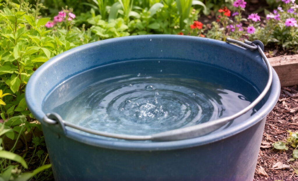 a bucket of water