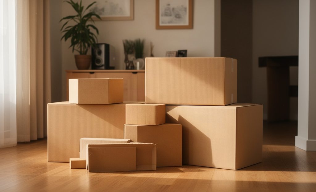 boxes in a room